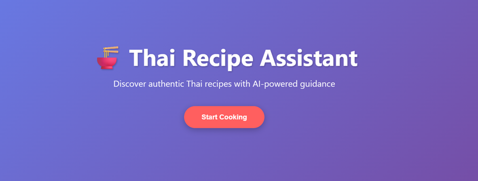 Thai Recipe Assistant Main Screen